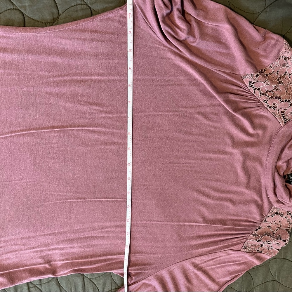Adrianna Papell Mauve Lace Detail Top
